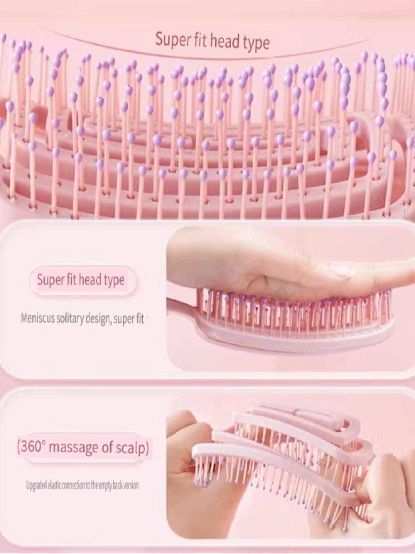 Hollow Out Detangling Hair Brush , high skull top curved comb, airbag comb, massage curly hair styling home comb，Vented Detangling Brush For Long, Thick, Curly, Tangled, Wet, And Dry Hair， For All Hair Types, Detangling Hairbrush