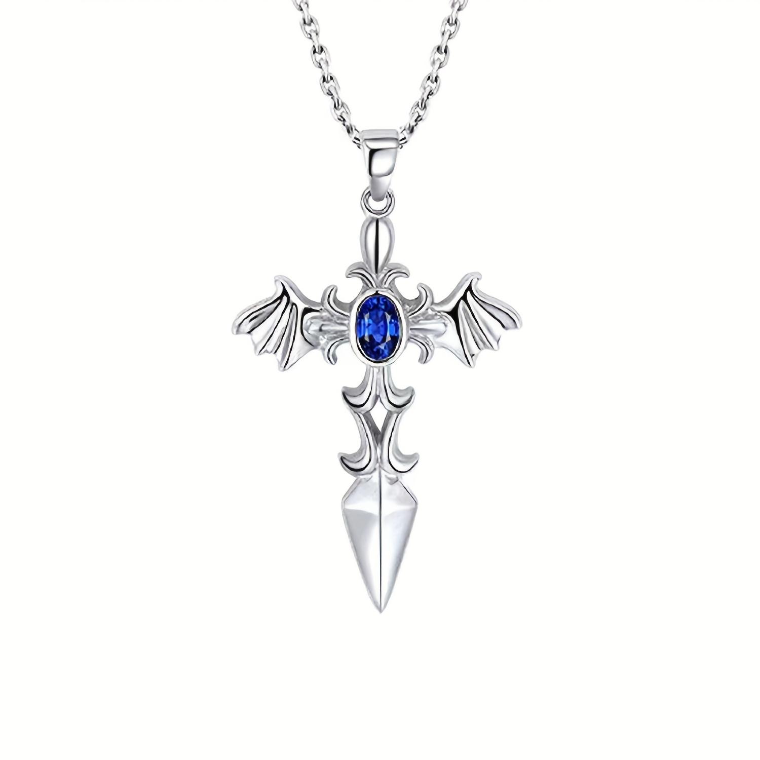 Angel Wing Necklace, Devil Wing Necklace, Sword Cross Style, Unique Fashion Necklace