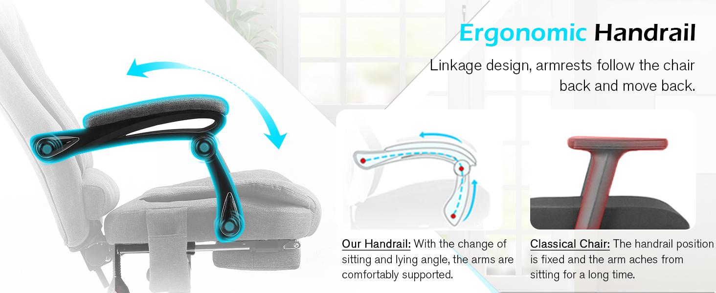 AECOJOY Ergonomic Reclining Office Chair with Massage & Footrest High Back Swivel Gaming Chair Adjustable Reclining Feature & Seat Height Flexibility Premium Materials