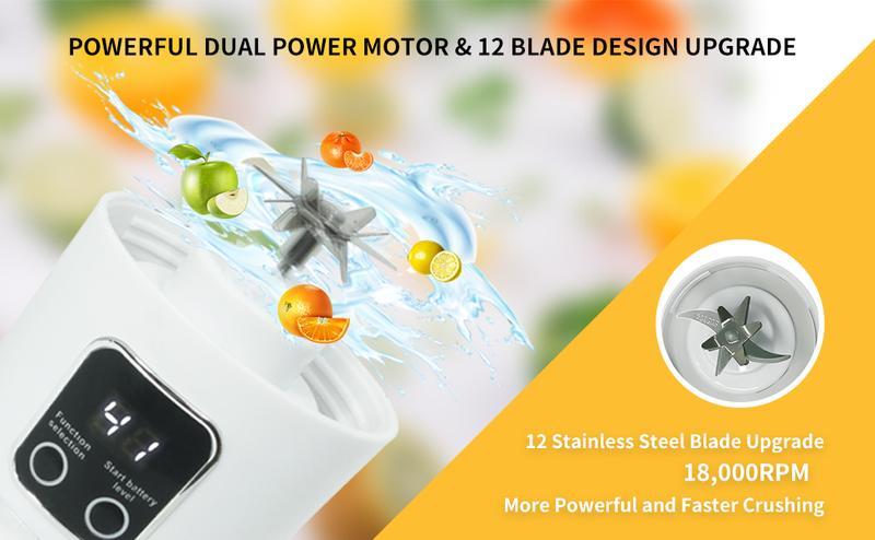 Top Selling Digital Juicer  Dual 1500mAh Batteries and 12 Blades, Three Speed 450ml, Food Friendly, Suitable for Baby Food and Daily Healthy Drinks, Making Milkshakes, Fruit Drinks, etc friend sister Anime-Style Holding Pumpkin Statue  Candy bf   Gift mom