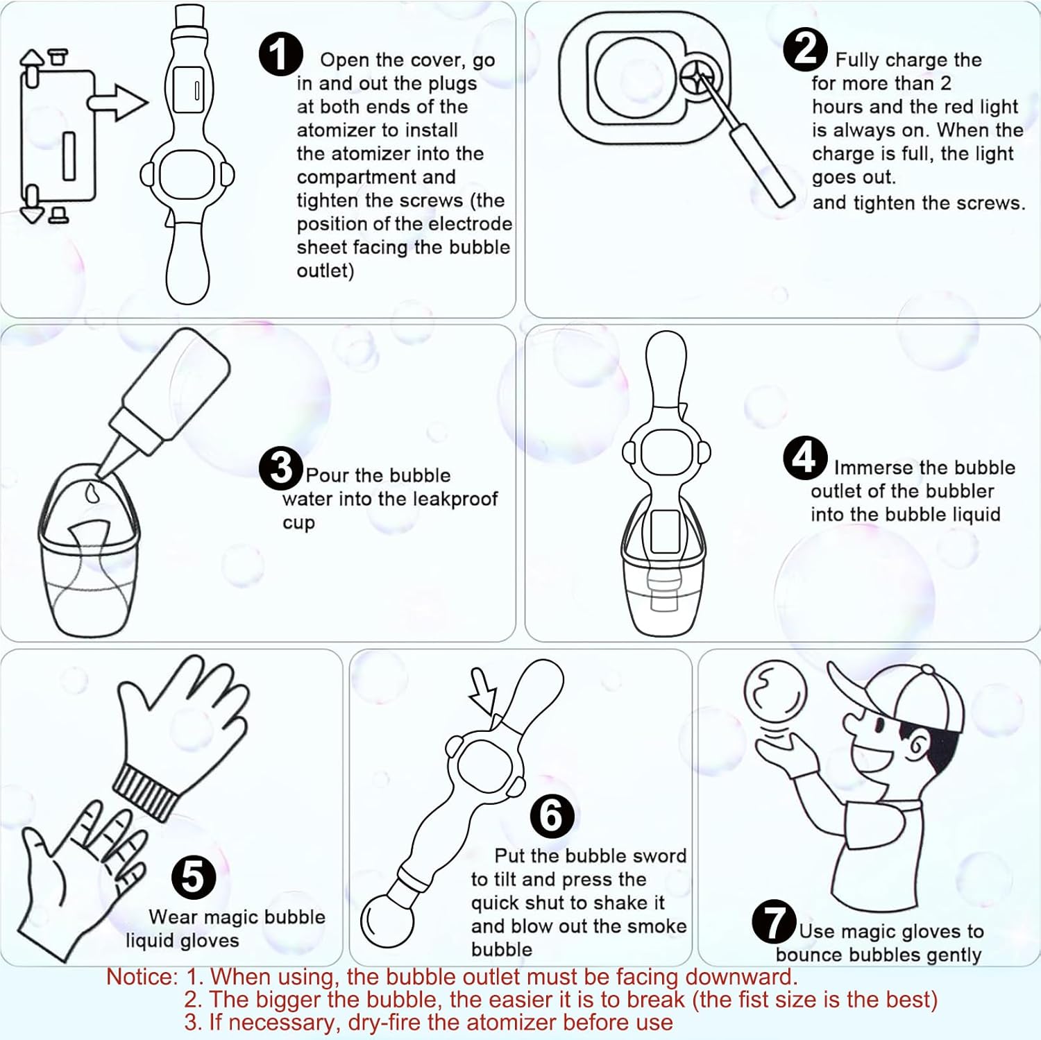 Fog Bubble Machine Rechargeable Automatic Electric Smoke Bubble Machine Magic Smoke Bubble Maker Colorful Lights Music Elastic Bubble Fog Wand Magic Interactive Fog Bubble Maker for Kids Parties Beaches Summer Easter Basket Stuffers with a 70ml Bubble So