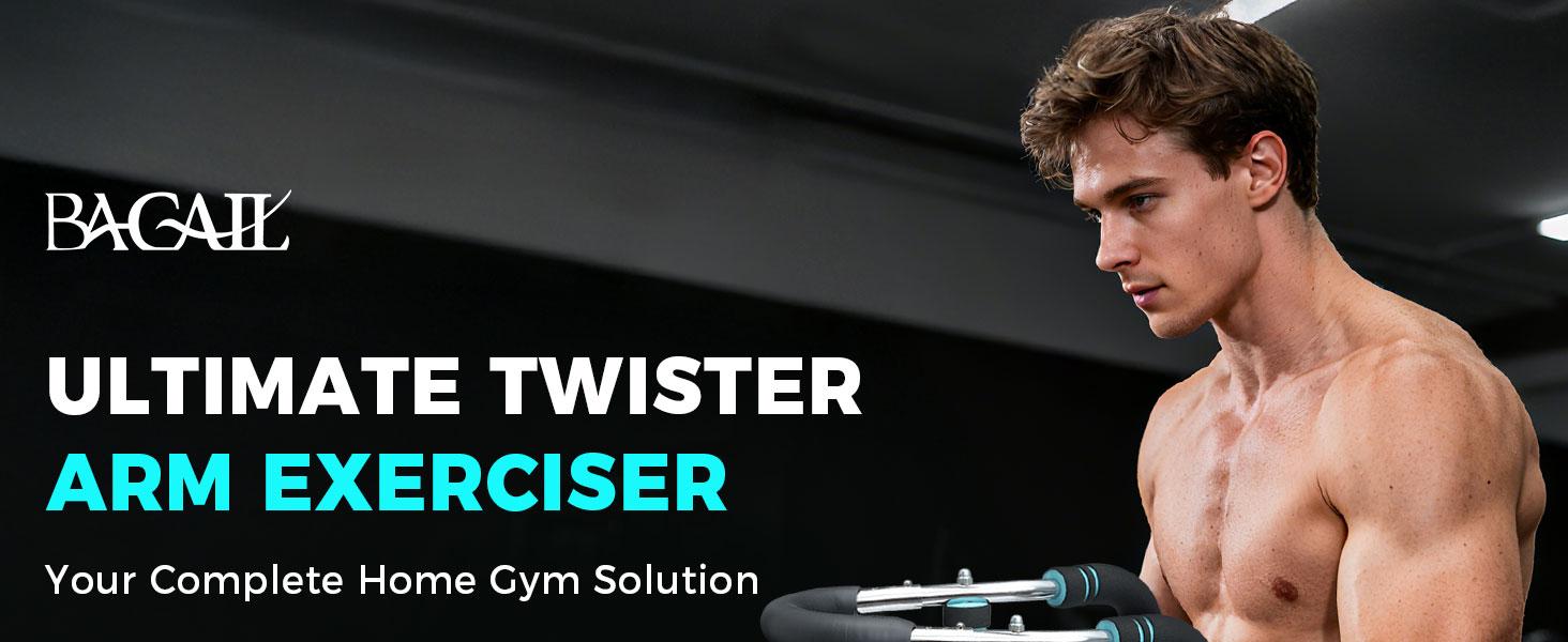 【SpringStatements】BAGAIL Twister Arm Trainer 5-Level Resistance 40-130 lbs for Chest & Arm Workout Home Gym Strength Training Equipment with Ergonomic Grips & Carry Bag for Men and Women Adjustable Exercise Machine