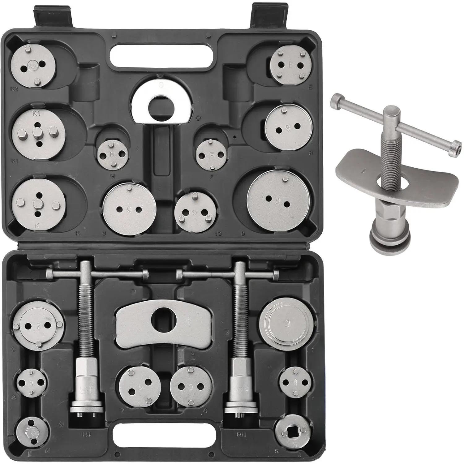 22 count  Caliper Tool, Heavy Duty Disc  Caliper Tool Set, Wind  Kit for  Pad Replacement, Master Disc  Caliper Tool Kit Fits  , European Makes/Models (Black)