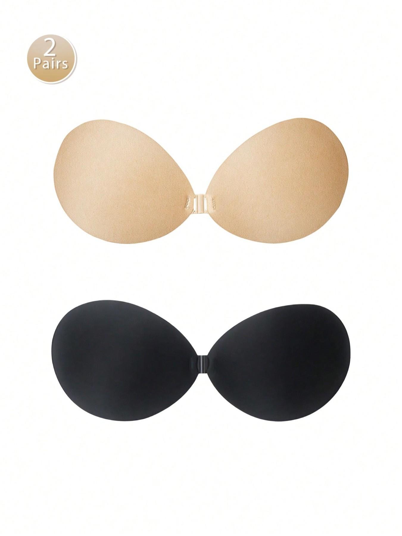 2 Pairs Women's Invisible Bra Stickers, sticky bra ，push up bra，Self-Adhesive No Strap Push-Up Underwire Free Wireless Bra, Suitable for Backless Dresses and Wedding Bras strapless bra boomba sticky pads lingerie Medium