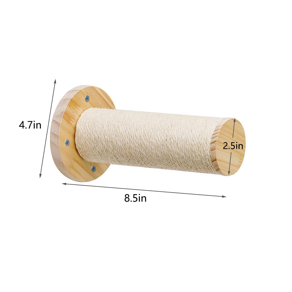 3pcs Wall Mounted Cat Hammock Shelves With Scratching Posts Step Ladder Set For Indoor Cat Wall Furnitures Climbing Playing  Made Of Pine Wood Home Animal