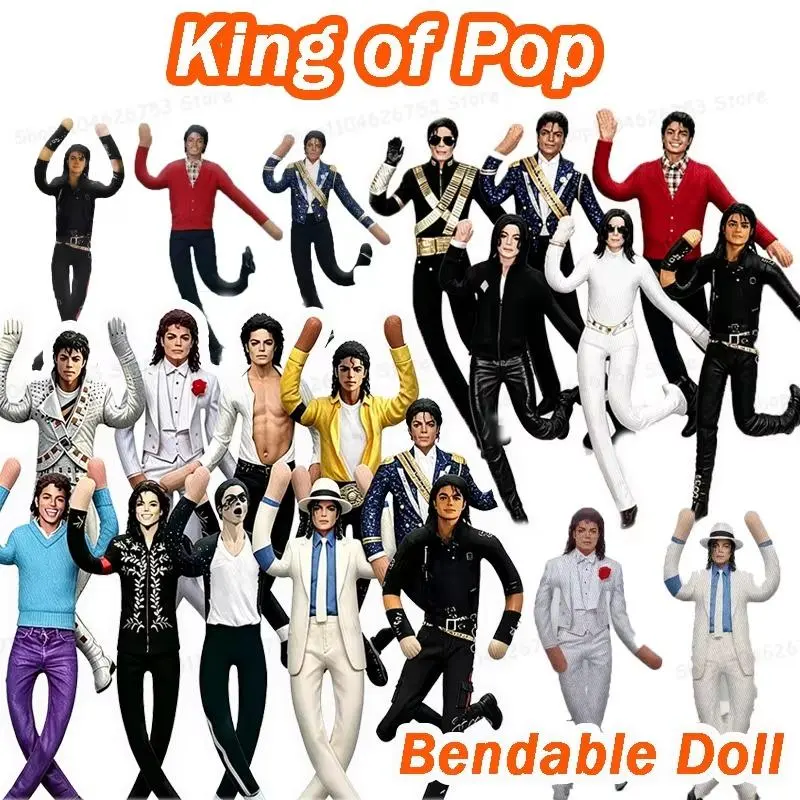 Michael Jackson Plush Doll With Wire Frame Poseable Figure Movable Joints Abstract Toy Fan Collectible Gift Home Decor