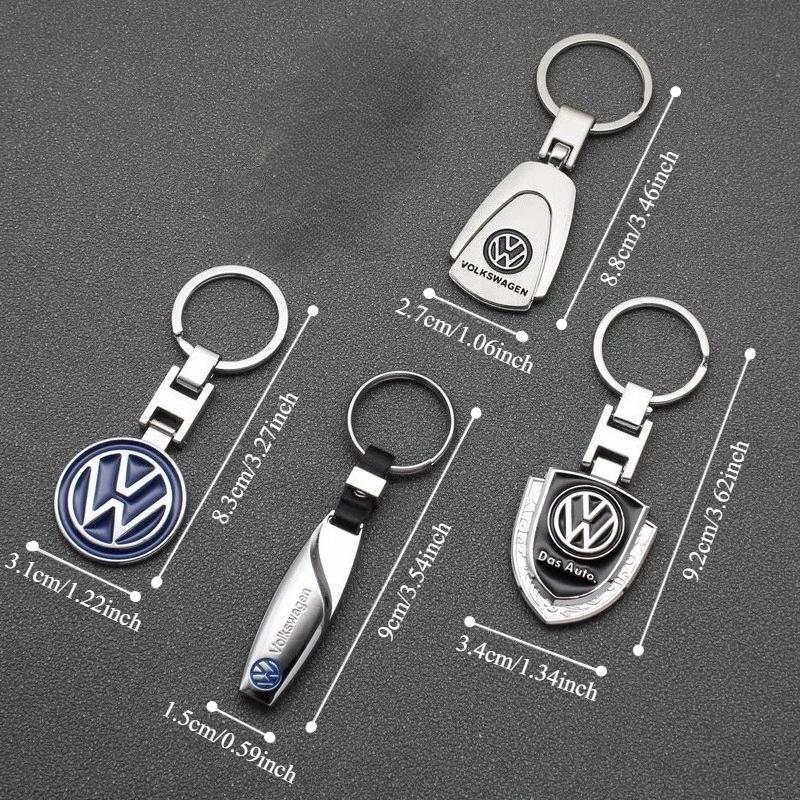 1PCS Volkswagen Keychain Key Ring & Key Case GTI Style Leather Metal Key Chain For VW Golf Polo Passat Tiguan Lavida Bora Auto Accessories Gift