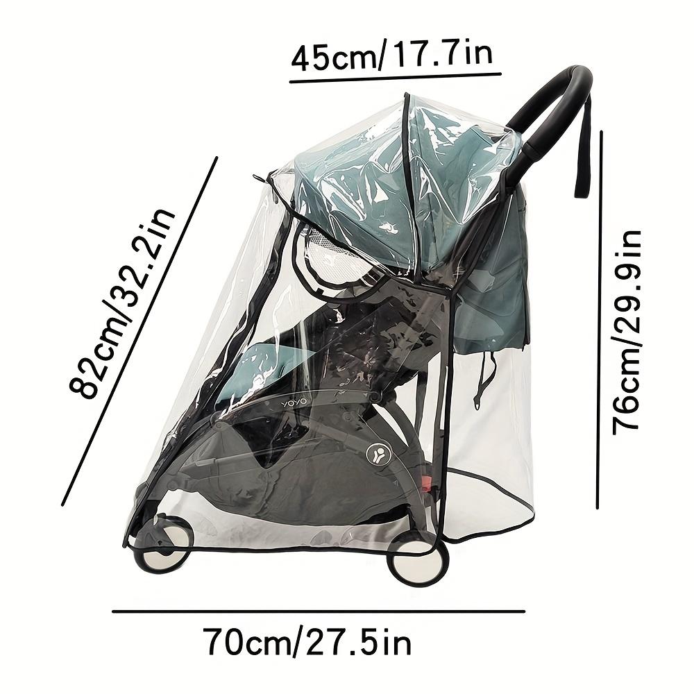 All-Weather Stroller Rain Cover with Zipper - Windproof, Cold & Splash-Resistant, Transparent EVA Material, Easy Installation, Full Coverage Push Car Canopy for Safe Travel