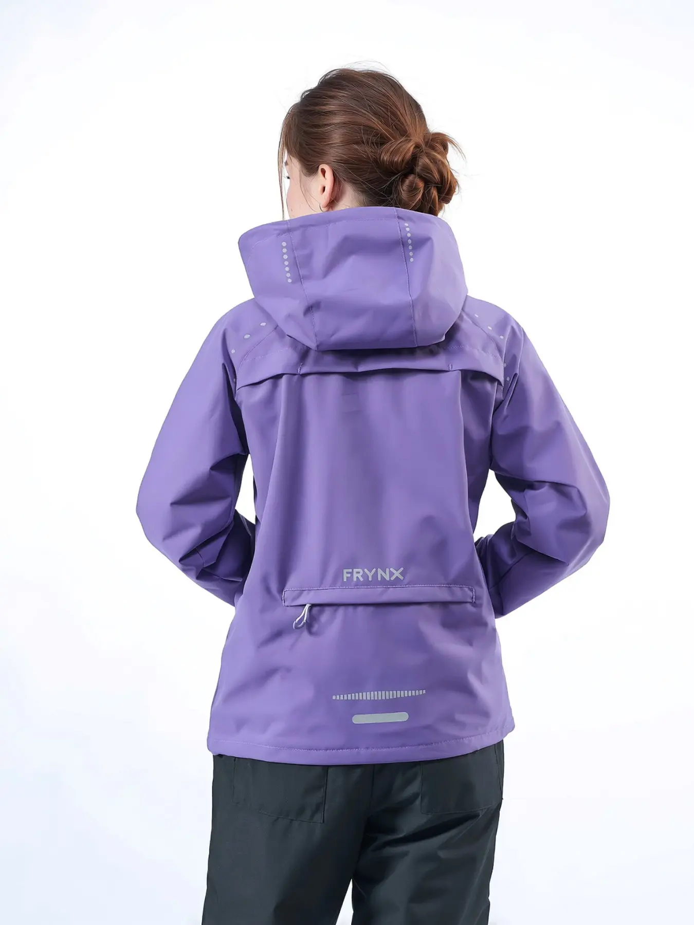 Women's Hooded Soft Shell Jacket, Zip Pockets, Lightweight Breathable, Reflective Back Pocket, Hiking Camping Running Outdoor Jacket, Sports Hooded Jacket