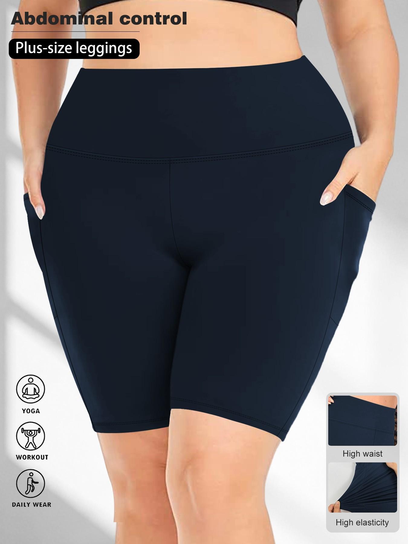 Women's High Waist Tight-Fitting Comfy Stretchy Shorts, Side Pockets, High Elasticity Abdominal Control, Casual Summer Shorts for Yoga Running, High Waisted Shorts