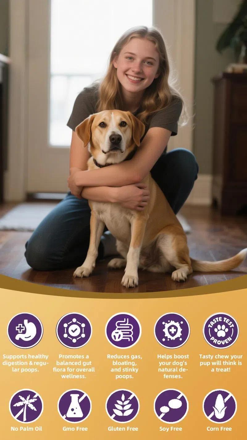 8-in-1 Multivitamin Soft Chews for Dogs – Probiotics, Gut & Immune Support Probiotics for All Breeds and Ages Dogs, Support Gut Digestive Health, Anti Diarrhea, Constipation Relief, No More Allergies, Dog Supplements - Pork Flavor - 90 Soft Chews