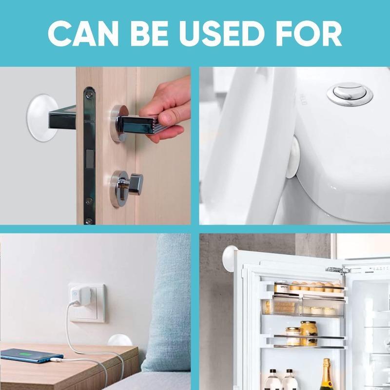 Clear 6pcs Shock-Absorbing Door Stop Wall Protectors - Noise-Reducing, Easy Install, Reusable for Home & Office, Door Hardware