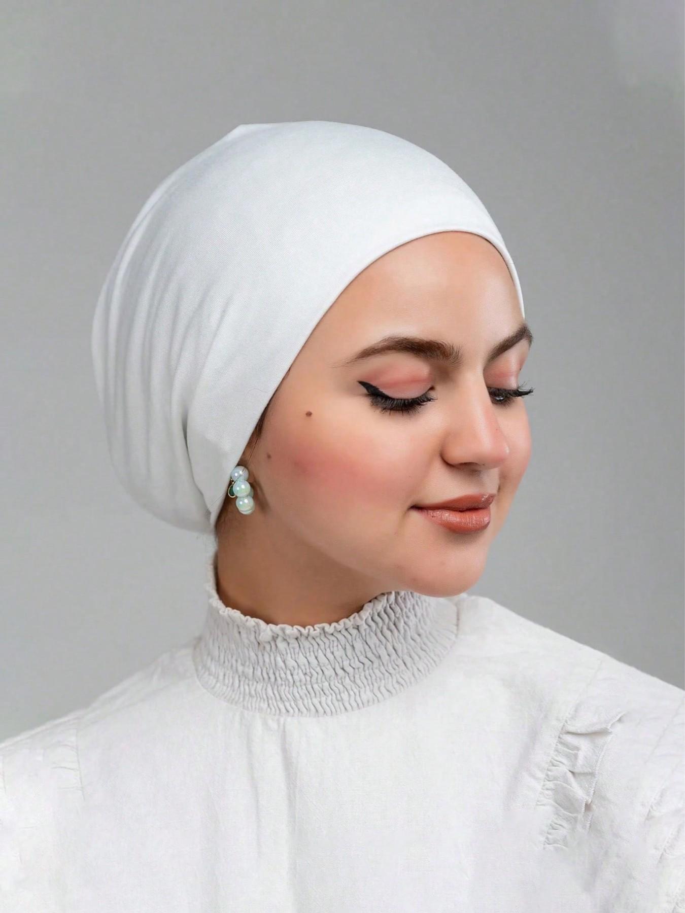 1pc Fashionable Milk Silk Inner Hijab Cap, Elegant Breathable Underscarf for Women, Muslim Undercap , Daily Use, Prayer, Casual Wear, Sleep Hat