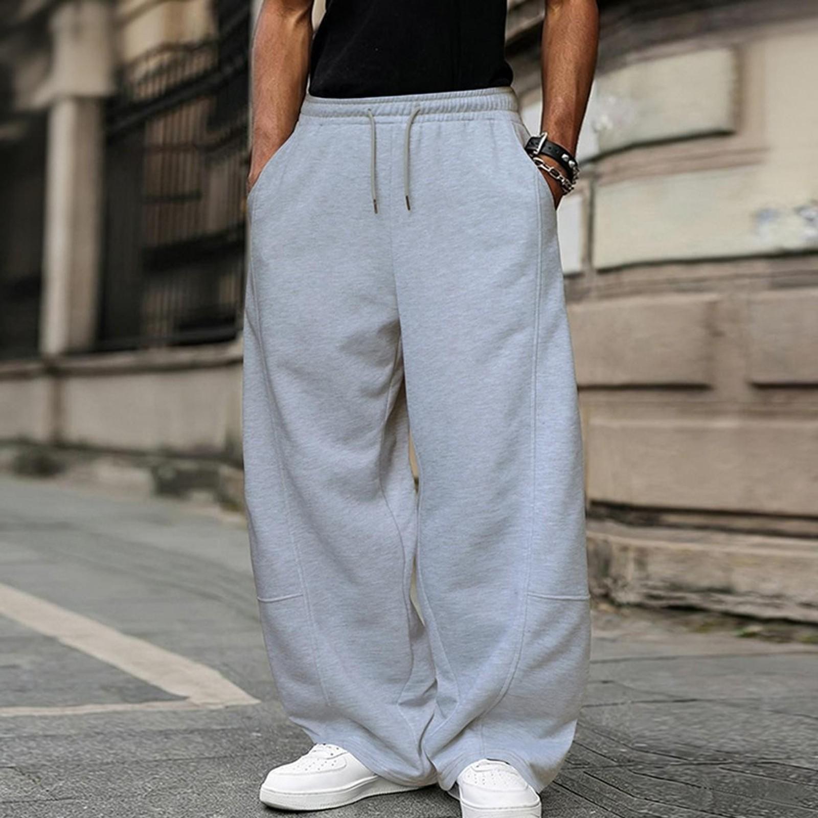 Men's And Woman's Solid Color Straight-Leg Joggers, Wide-Leg Pants with Adjustable Drawstring and Side Pockets, Casual Sports Pants, Minimalist Style, Men's Lounge Pants,Gifts for Boyfriends and Husbands