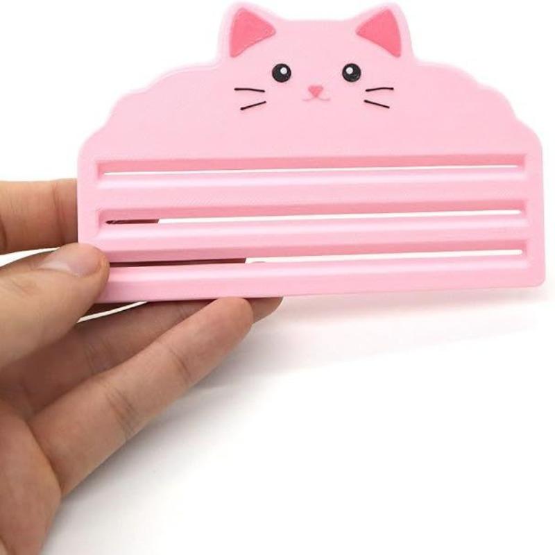 3D Printed Cat Treat Squeezer 3 Adjustable Modes Easy Tube Dispensing Tool Portable Cat Lick Food Strip Extruder Feeding Helper