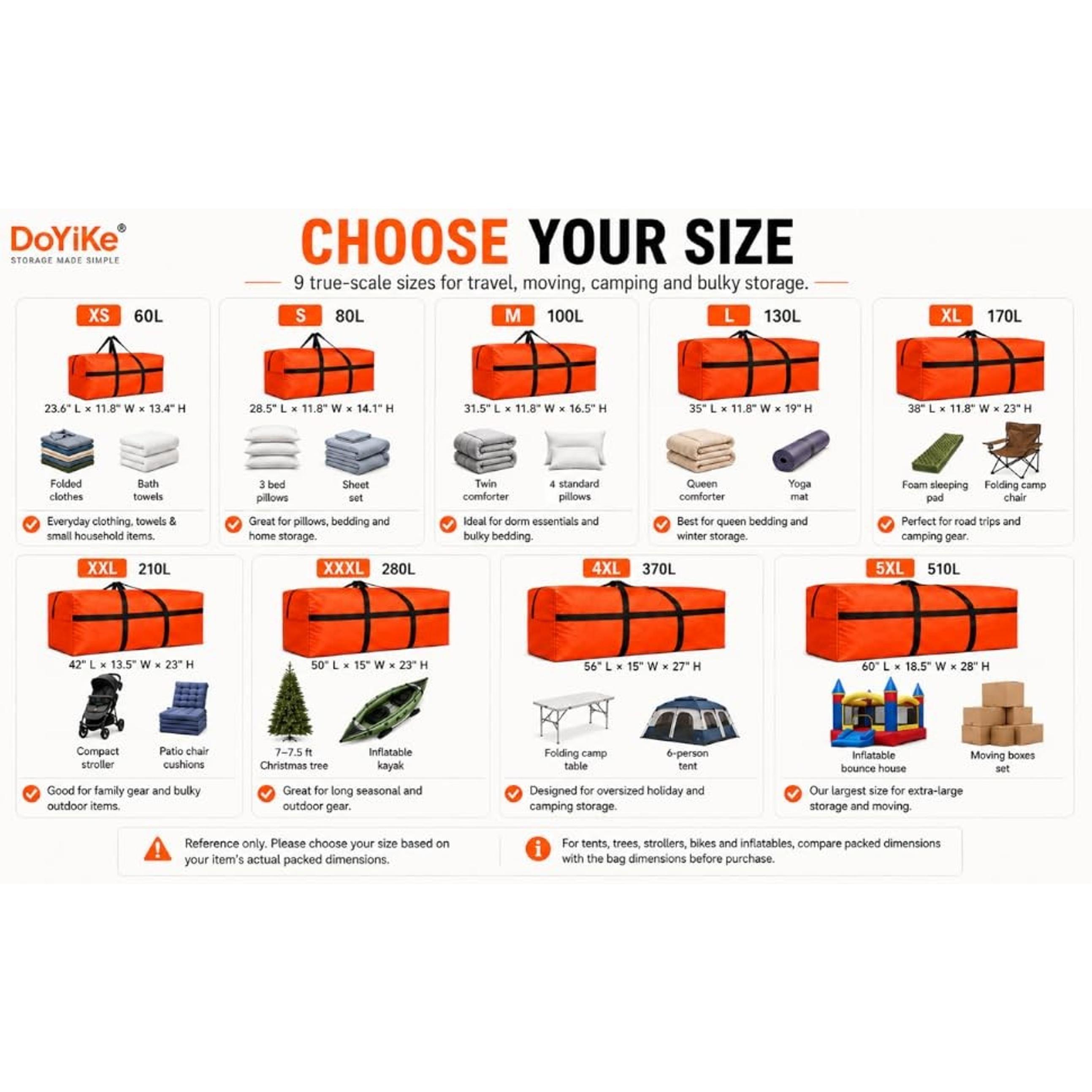 Extra Large Storage Duffle Bag, Duffel Bag for Travel Black 130L | Big Foldable XL Duffle Bags for Traveling/Camping with Lockable Zipper