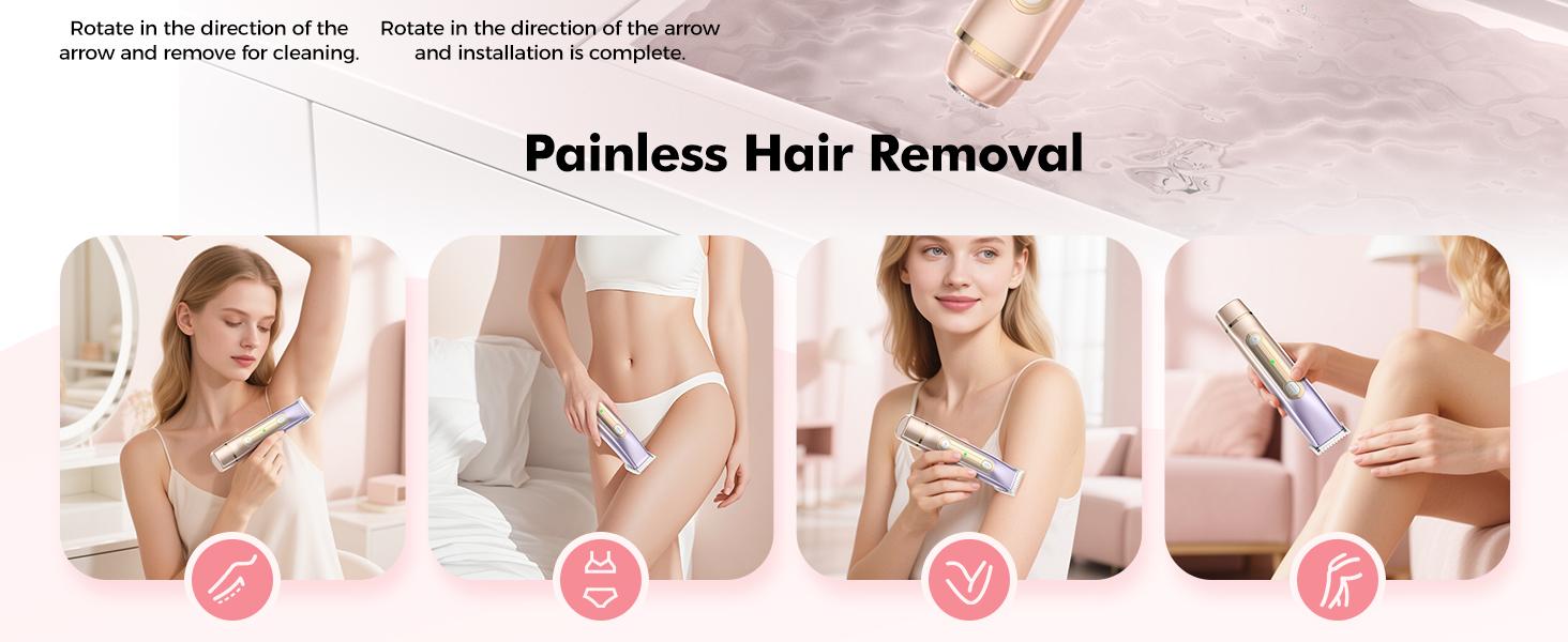 Electric Bikini Trimmer for Women, 1 Set Rechargeable 2 in 1 Body & Facial Hair Removal, Waterproof Wet & Dry Use Trimmer for Women