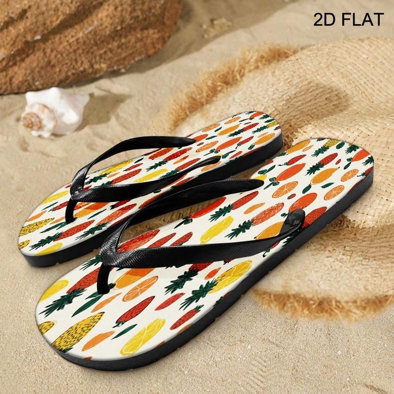 Women's Fashion Flip - Flops, Fruit - Patterned (Pineapple, Strawberry, Etc.), Multiple Colors & Sizes Available, Comfortable Summer Sandals, Casual Daily Wear, Lightweight & Stylish, Fresh Tropical Aesthetic, Women Shoes