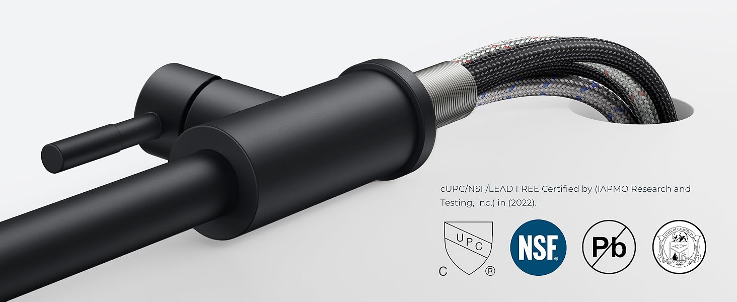 FORIOUS Kitchen Faucet with Soap Dispenser, Faucets with Pull Down Sprayer, Stainless Steel High Arch Spring Sink Faucet for Laundry Sink RV Bar