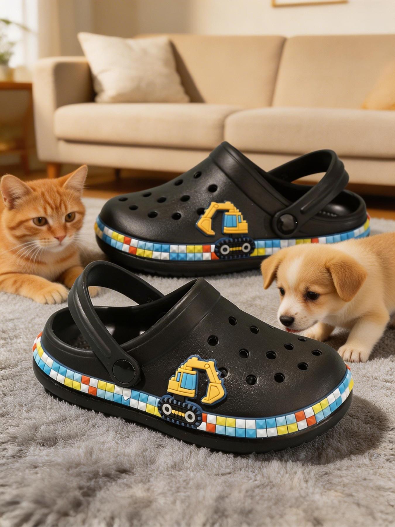 Cartoon Hole Shoes, Boys Girls Soft Sole Comfort Sandals, Summer Beach Slippers, Eva Material, Spring & Fall