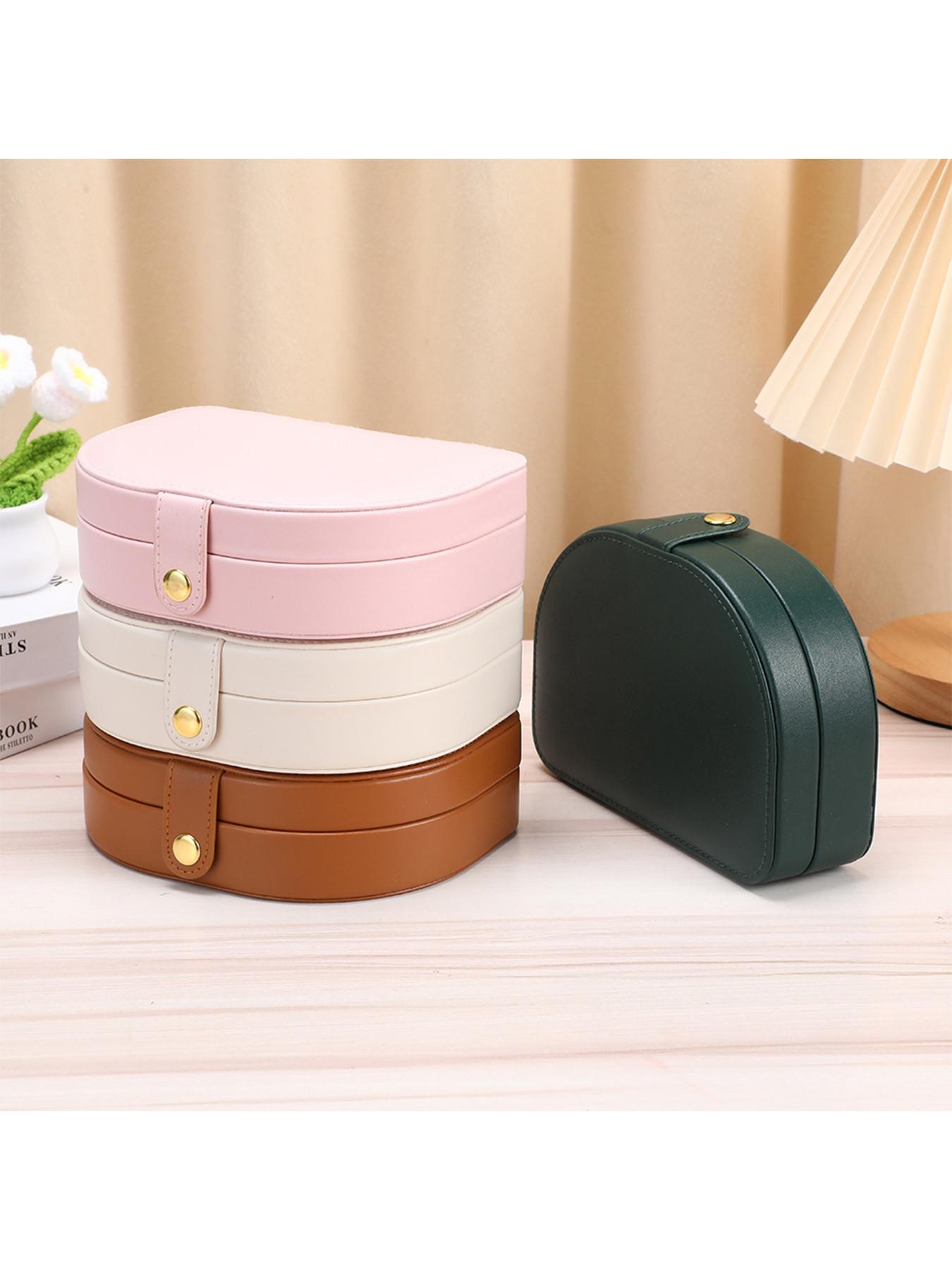 Elegant Jewelry Storage Box, Large Capacity Portable PU Leather Case, Travel Jewelry Organizer with Earring Holder, Ring and Necklace Compartment