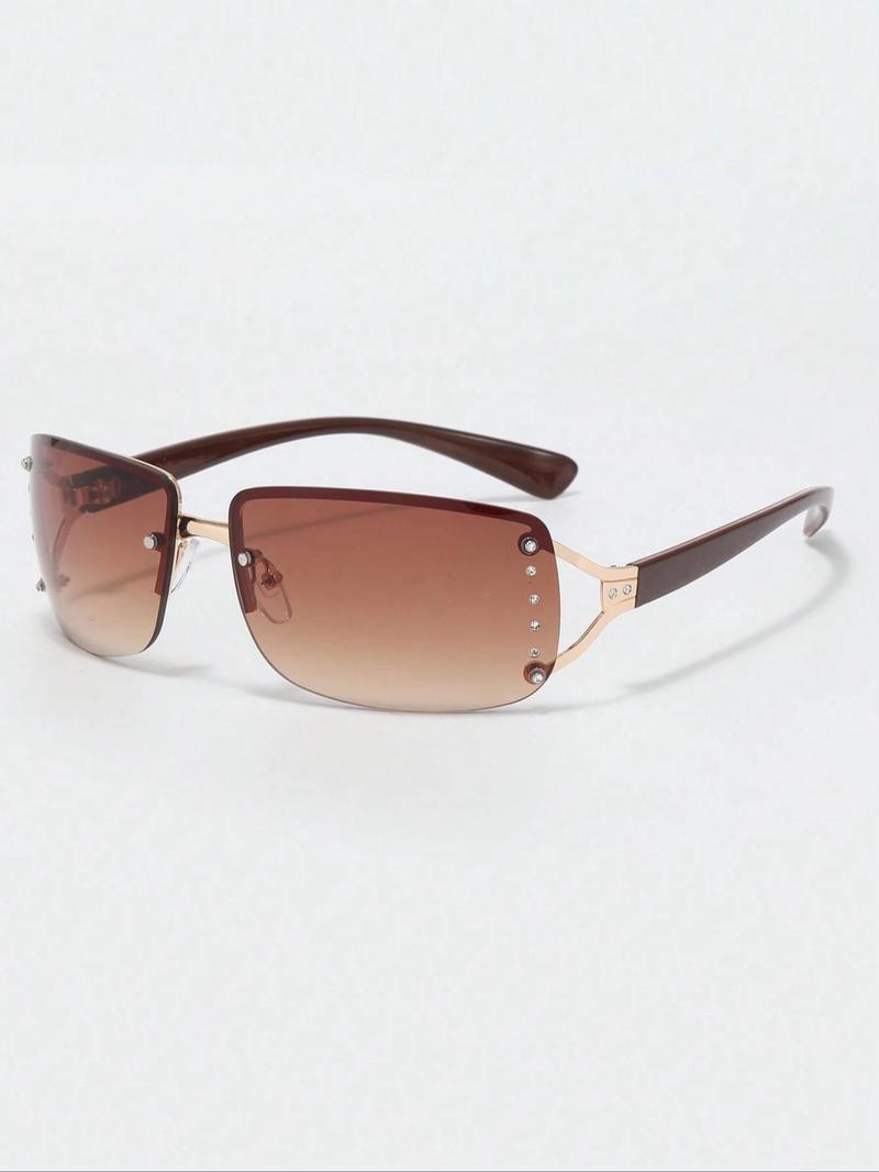 Women's Y2k Style Sunglasses, Trendy Casual Wrap Around Frame Sunglasses for Everyday Use, Fashion Accessories for Outdoor Activities, Fashionable Frames Sunglasses