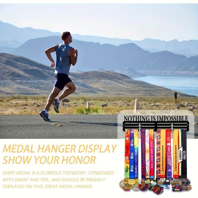 Metal Medal Display Stand, Wall-Mounted Running Medals Holder, Sports Ribbon Organizer, Suitable for Runners Gymnasts