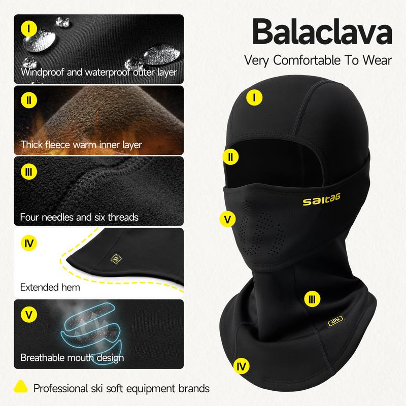SHINEMEOTH Warm Windproof Hat Balaclava Face Mask Men Padded Liner Under Helmet Skiing Cycling Fleece Lined for Winter Outdoor Sports