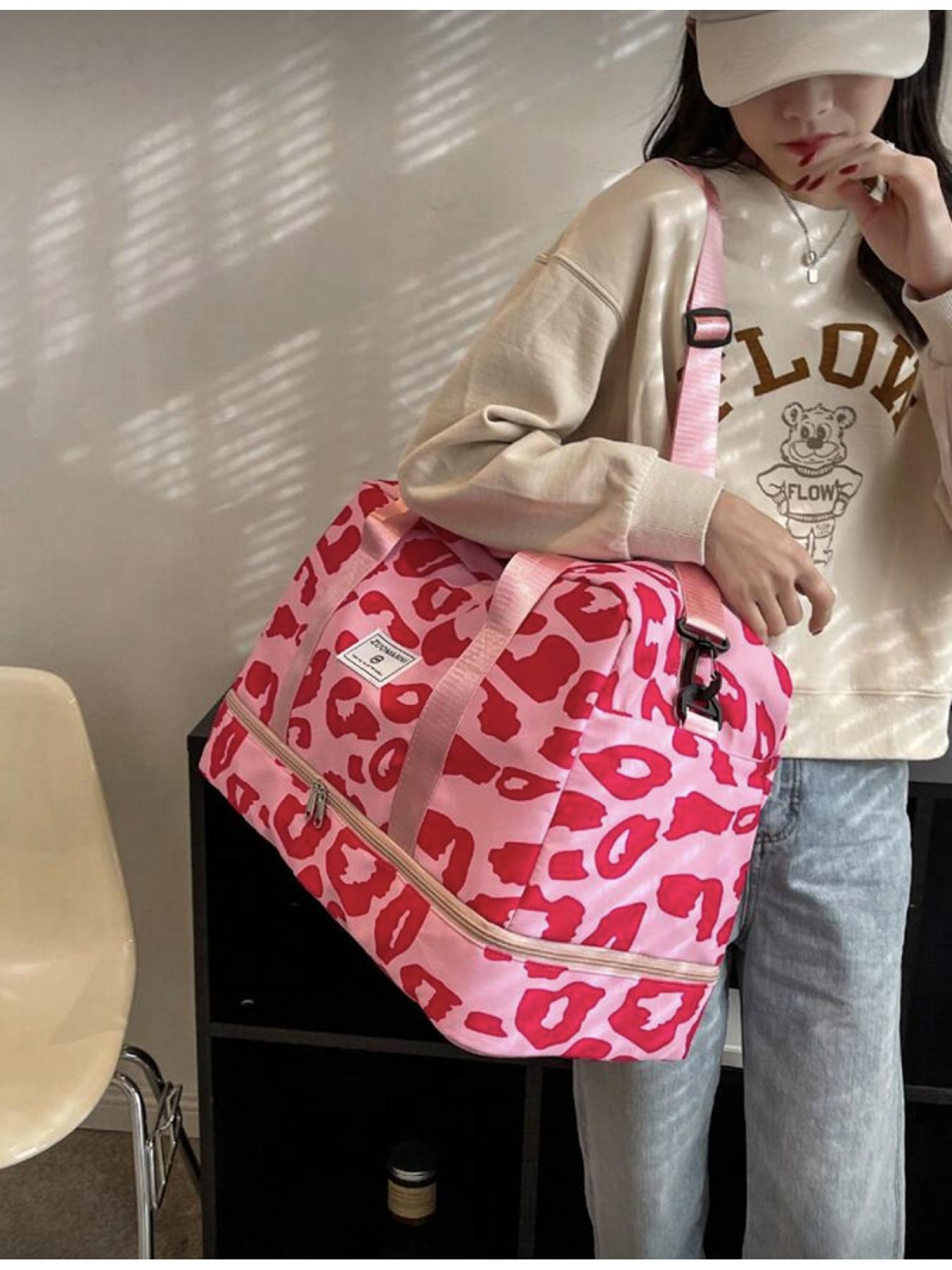 New Simple Travel Duffle Bag Fashion Versatile Casual Sports Gym Bag Short Trip Lightweight Foldable with Independent Shoe Compartment Suitable for Students and Travelers Waterproof Multi-functional