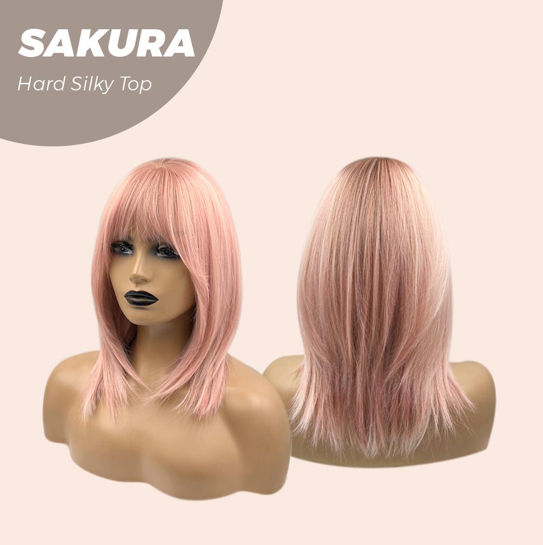 JBEXTENSION 16 Inches Scalpiana Pink Wolf Cut 3.5X4 Hard Silky Top Natural Scalp Effect Wig With Bangs SAKURA JBEXTENSION 16 Inches Scalpiana Pink Wolf Cut 3.5X4 Hard Silky Top Natural Scalp Effect Wig With Bangs SAKURA