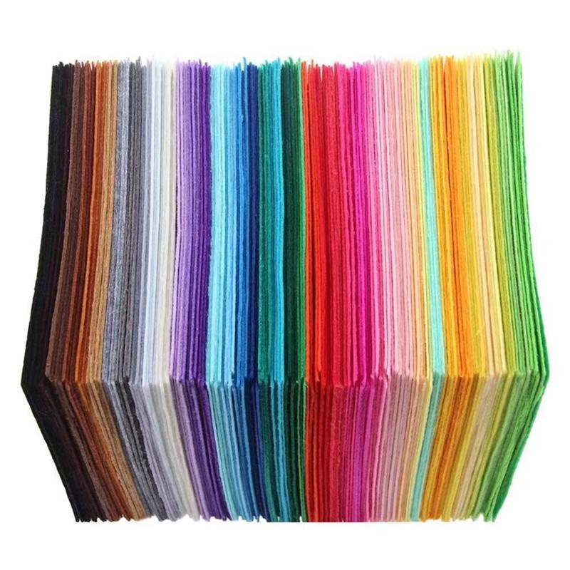 66pcs Thin Felt Fabric, Various Colors 10/15/20/30cm, Multi-Size Stiff Felt Cloth for Crafts DIY Sewing Projects Decoration Non-Woven Felt Material