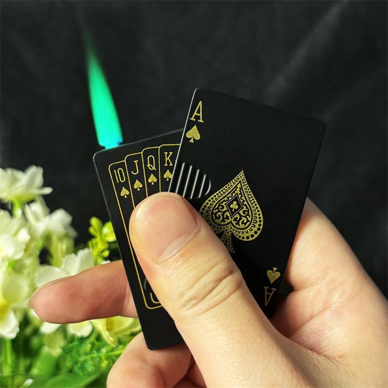 Refillable Butane Lighter Features The Cool Design Of The Ace Of Spades, With A Windproof Flicker. Suitable For Outdoor, Indoor, Barbecue, And Candle-Related Occasions, It's Suitable For Both Men And Women