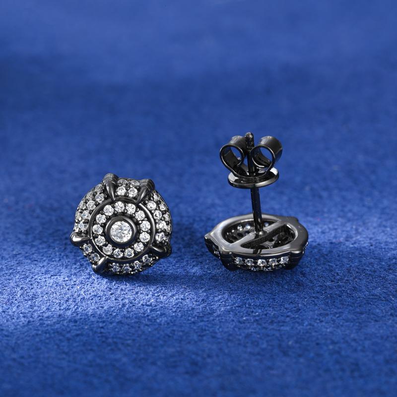 【#E254】UCCIYO 18K Gold-Plated Stud Earrings with Lab-Grown Moissanite Synthetic Moissanite Earrings For Women 925 Sterling Silver Stud Earring Men Hip Hop Jewelry Couple Gift