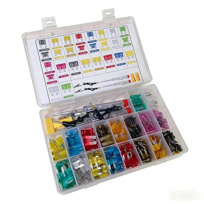 310Pcs Car Blade Fuses Assortment Kit, Mini & Standard Automotive Aluminum Replacement Fuses 2A-35A with Fuse Puller & Circuit Tester, Auto Fuse Set for Car, Motorcycle, Boat, RV, Golf Cart
