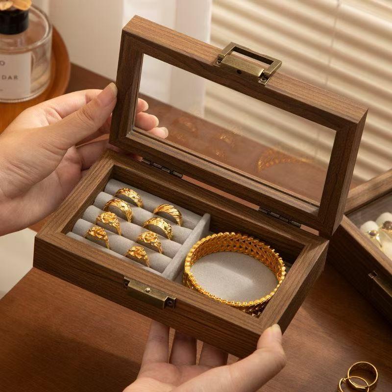 Vintage Simple Multifunctional Jewelry Box, Ring Storage Case, Travel-Friendly Portable Organizer for Bracelets, Necklaces, Earrings