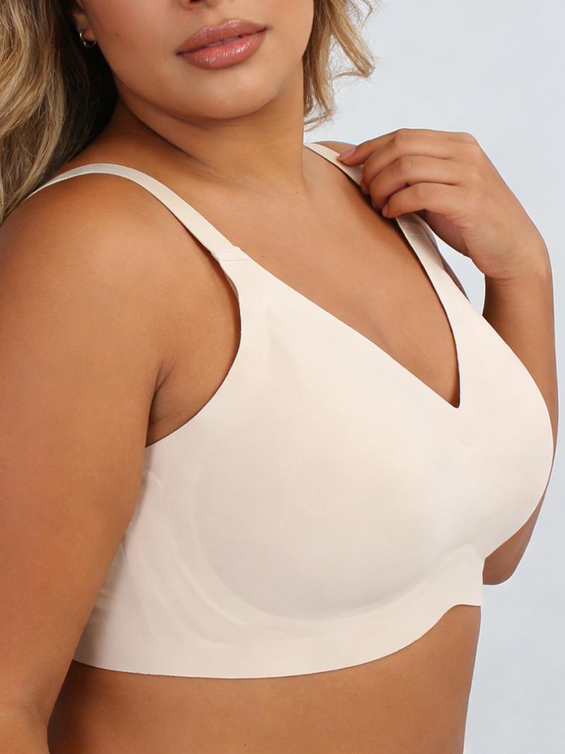 Plus Size 3pcs Comfortable Wireless Support Bra Set, Jelly Bra Fabric for a Seamless Fit, Medium Support with Stylish Design