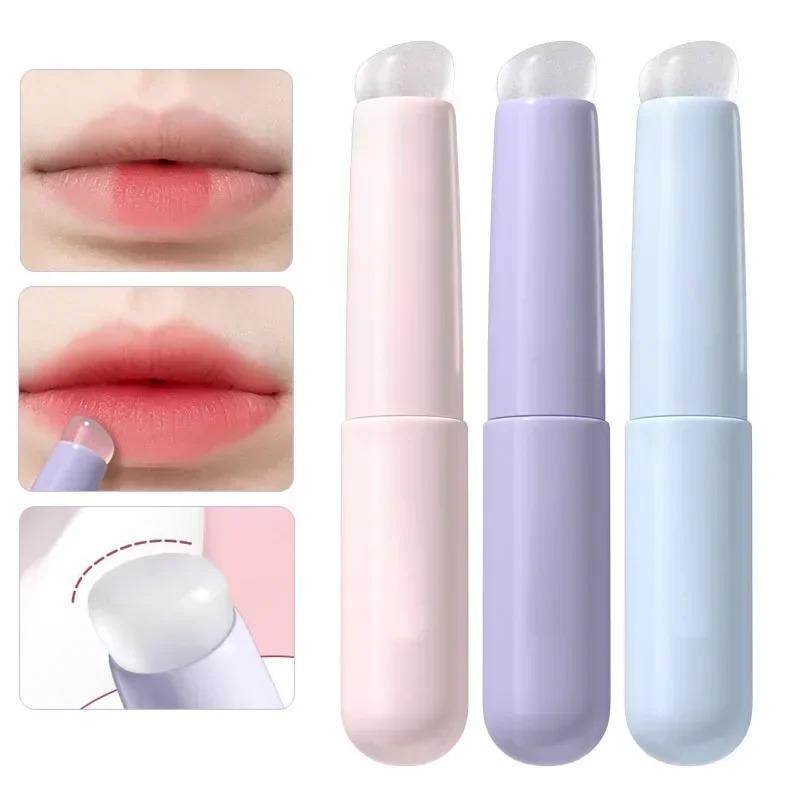 Silicone Lip Brush with Cap, Portable Lipstick Applicator | ABS Handle for Even Blending & No-Smudge | Hygienic Lip Liner Tool for Matte Liquid Lipstick Beauty Travel Brush
