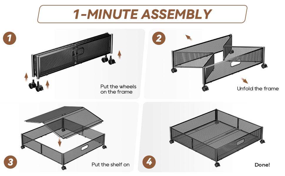 Flycity 2-Pack Under Bed Storage Box with Rotating Wheels - Foldable Collapsible Organizer for Bedroom Clothes, Shoes, Blankets - Home Decor Room Bins (Black/White), Foldable Storage Bins, Bedding Storage, Durable Storage Organizer,dorm essentials
