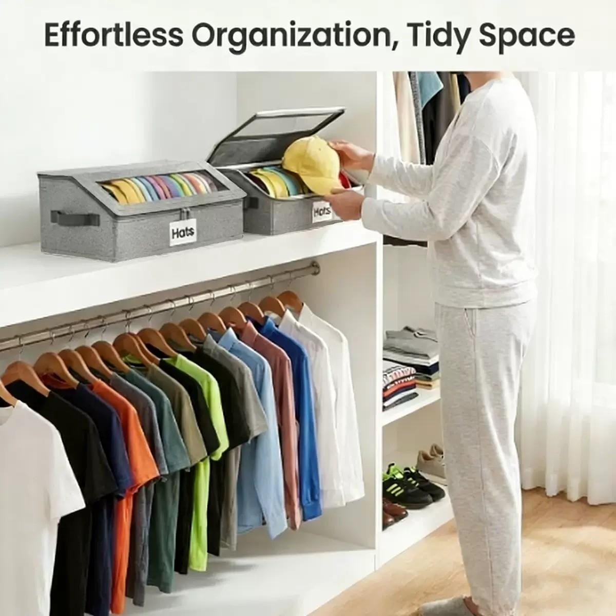 Multi - purpose Hat Storage Box - Large - Capacity Stackable Baseball Cap Organizer for Multifunctional Home Storage