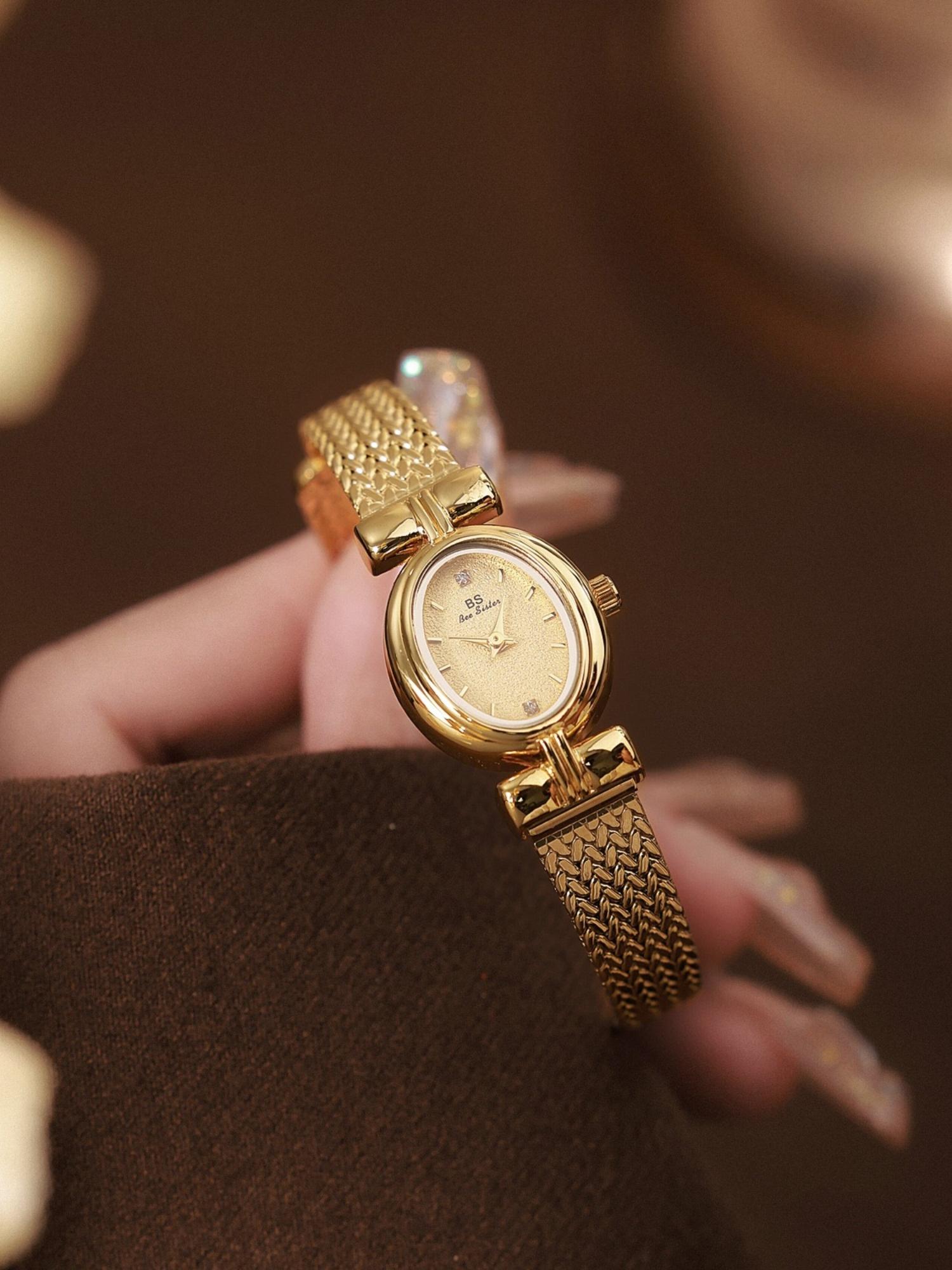 Vintage Oval Ladies Watch, Trendy Wheat Strap, Precise 