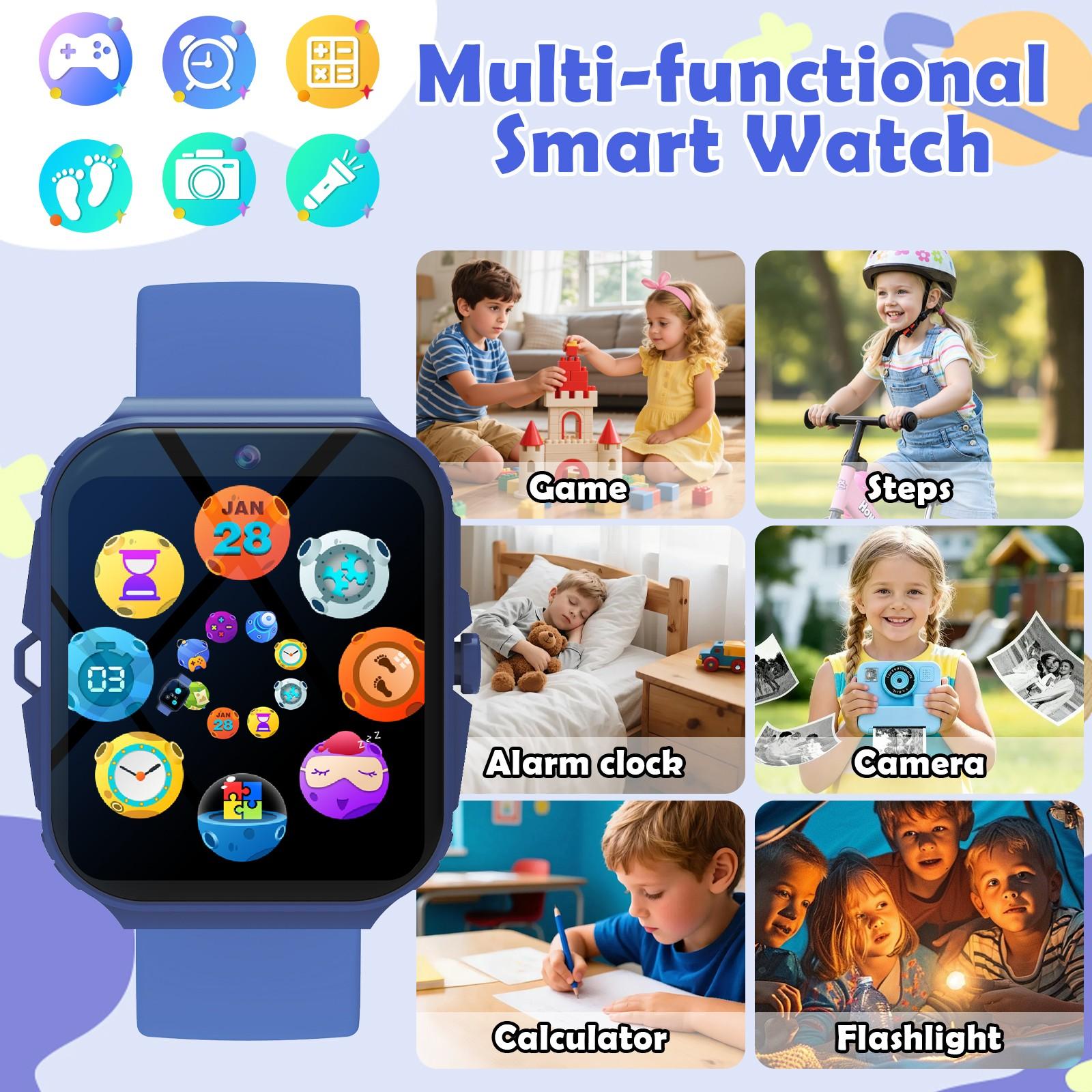 Kids Smart Wearable Watch (1.83 Inch) – Capture Memories with Camera & Growth Album,  Fun Games, Plus Calculator/Calendar/LED Torch, Unisex for Boys & Girls
