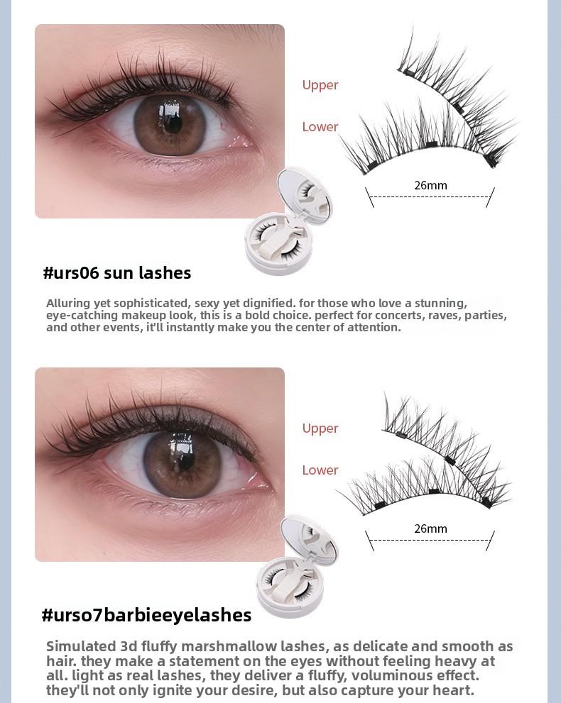 Fox Style Magnetic Eyelashes Natural Camellia Design 3D Thick Magnet Eyelashes No Glue Needed Waterproof Reusable for Women Girls