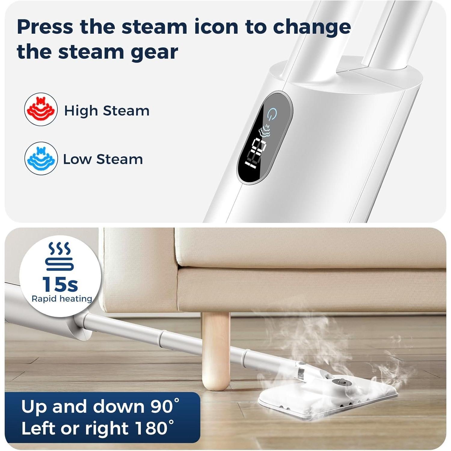 Steam Cleaner for Floor Cleaning, MultiPurpose Steam Cleaner for with 13 Accessories, Detachable Handheld Floor Steamer with Scent Container and strap for Hardwood,Tiles,Cloths and Carpet Steam Cleaner for Floor Cleaning, MultiPurpose Steam Cleaner for with 13 Accessories, Detachable Handheld Floor Steamer with Scent Container and strap for Hardwood,Tiles,Cloths and Carpet