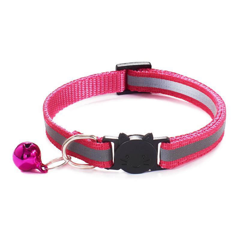 Cost-Effective Adjustable Snap-On Cat Collar With Bells Reflective Sturdy Nylon Collar For Kittens Cat Pet Supplies Cat Necklace