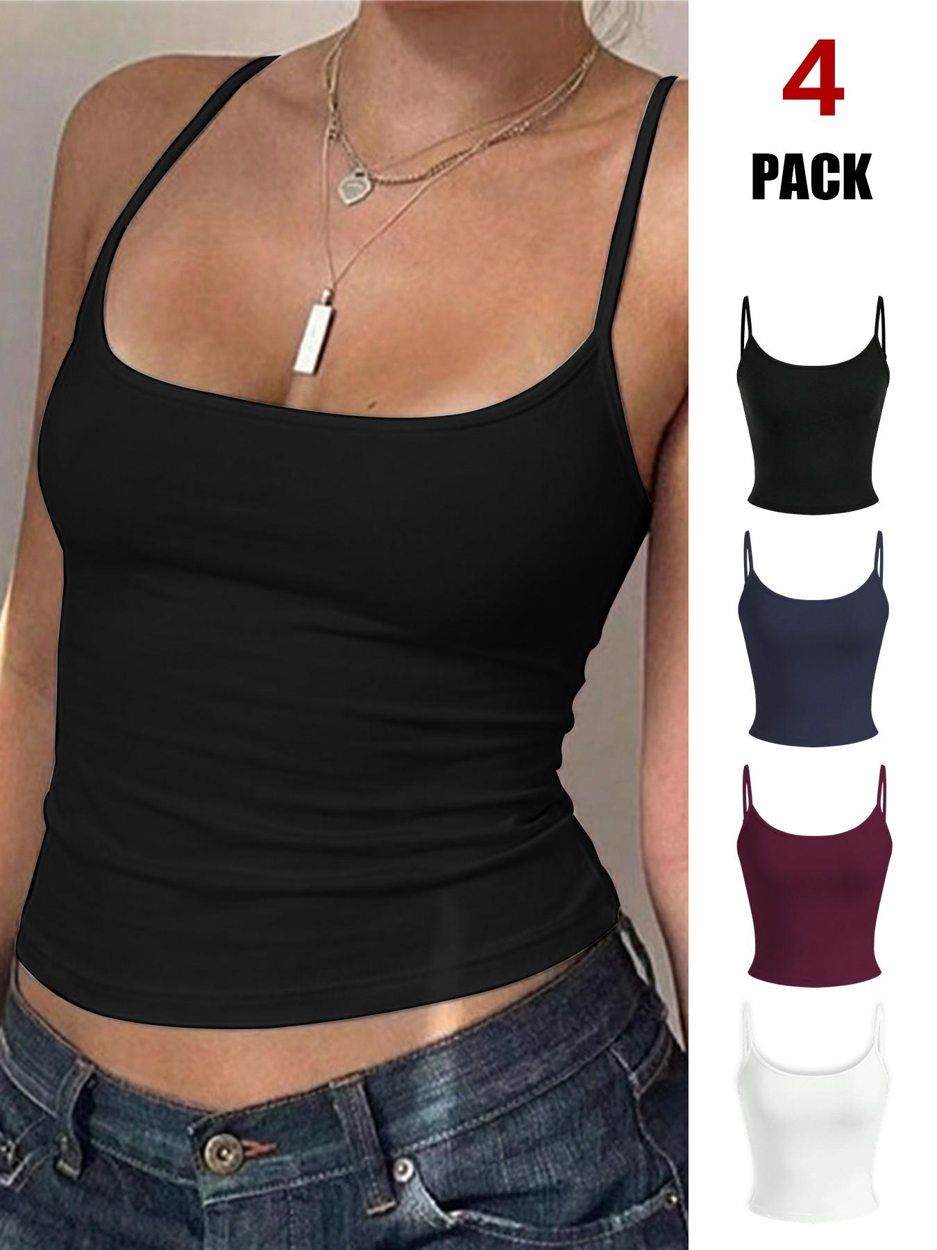 Women's Slim-Fit Short Casual Vest Four-Piece Set, Perfect for Back-To-School in Summer, Stylish and Comfortable