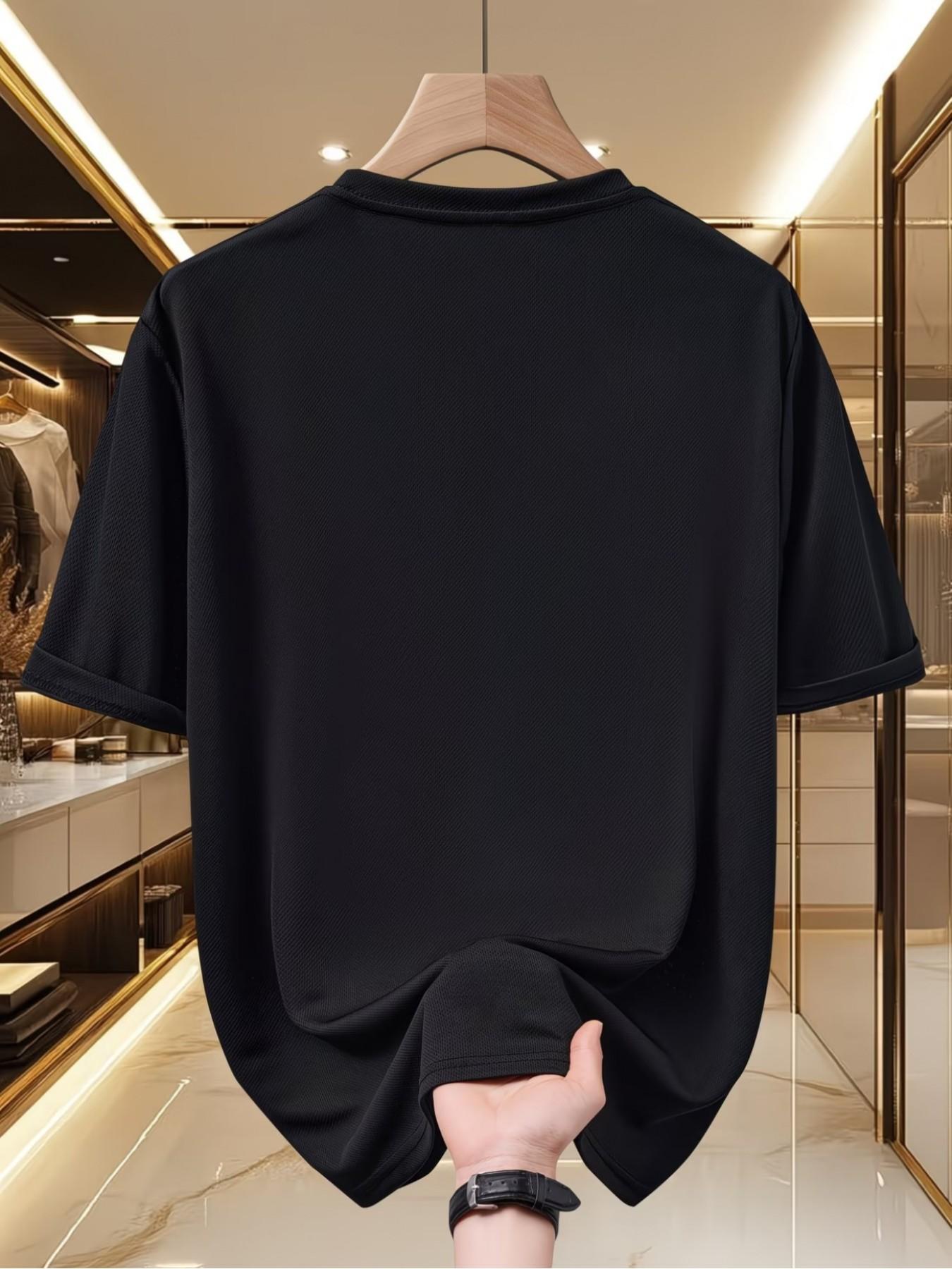 Men's 1980s Limited Edition Summer Casual Round Neck Short Sleeve T-Shirt, Fitted Long Tee with Print Pattern, Perfect for Daily Wear