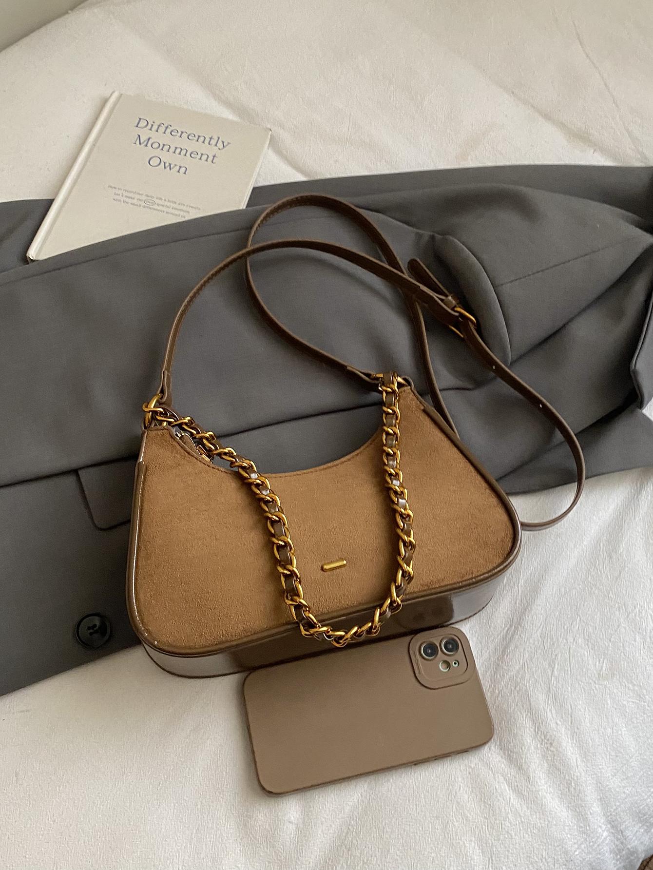 Fashionable High-Quality Simple Solid Color Shoulder Bag, Stylish Minimalist Design, Perfect for Everyday Use, Trendy and Elegant, Hobo Shoulder Bag