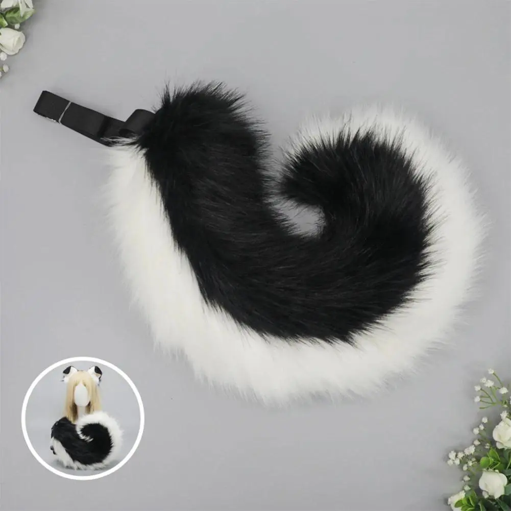 Furry Anime Dog Ear Headband Tail Cartoon Comic-Con Cosplay Accessories Plush Simulation Animal Ears Tail