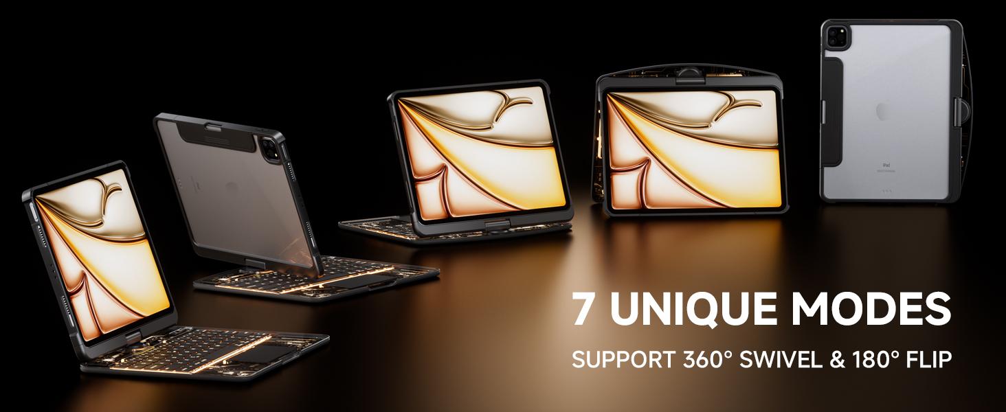 Lecsas Newest High Appearance 360 Swivel Keyboard with transparent case for iPad(not include iPad!!!)