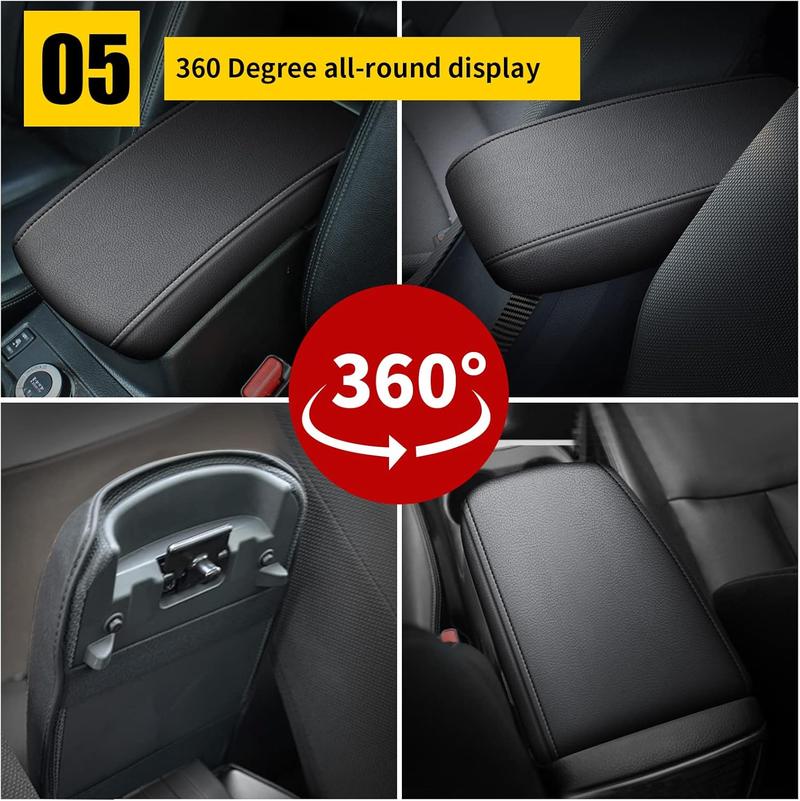 Black Leather Console Armrest Cover for 2016-2023 Nissan Maxima - Custom Made, Interior Protection, Easy to Clean, Perfect Fit